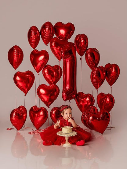 Red Heart Balloons, 18Inch Red Love Helium Polyester Film Balloon - Image 3