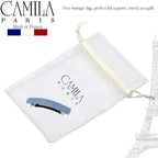 Camila Paris CP3451 French Hair Barrette Clip for Girls Light Blue, Rubberized Metal Clasp Strong Hold Grip Hair Clips for Women, No Slip Durable and Styling Girls Hair Accessories, Made in France