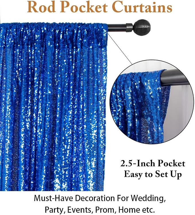 ShinyBeauty Sequin Backdrop Royal Blue 10x10FT Backdrop - Image 4