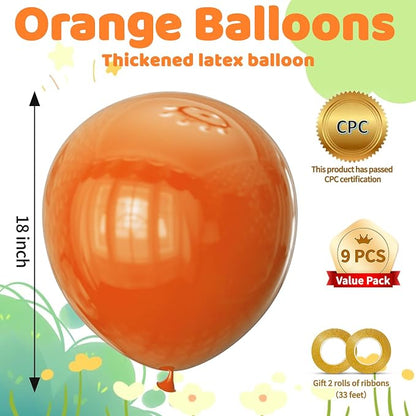 Orange Big Balloons 32pcs, 18 Inch Large Latex Giant Heavy Duty Balloons - Image 2