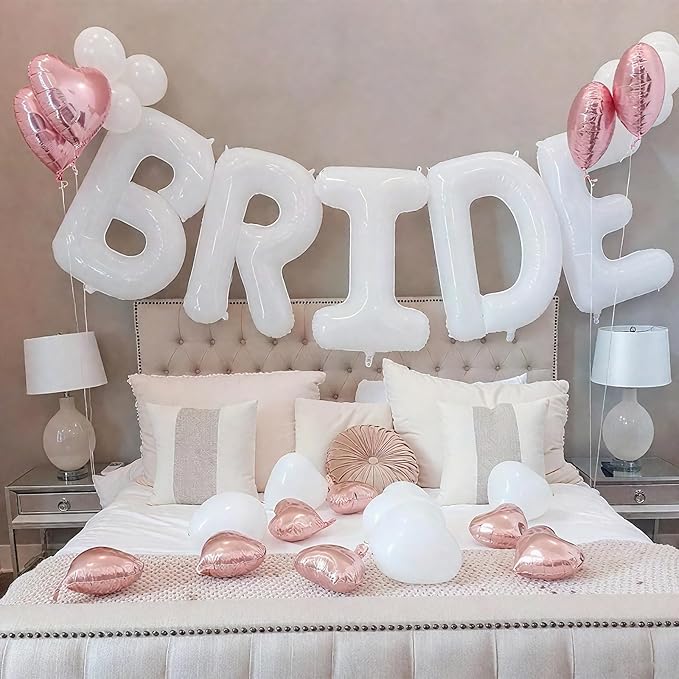 40 Inch White BRIDE Balloons Bachelorette Bridal Shower Large White Bride - Image 3