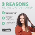 Professional Series MIRA Titanium Flat Iron Hair Straightener for Thick & Fine Hair | Powerful Single-Pass Straightening | Straightener & Curling Iron in One | 1 1/4 Inch Wide Flat Iron by MINT