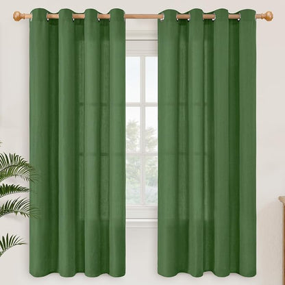 YoungsTex Forest Green Linen Curtains by YoungsTex