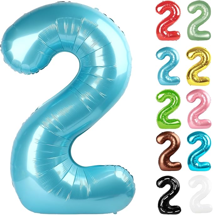 Pearl Blue Number 2 Balloon 40 Inch by IWERP