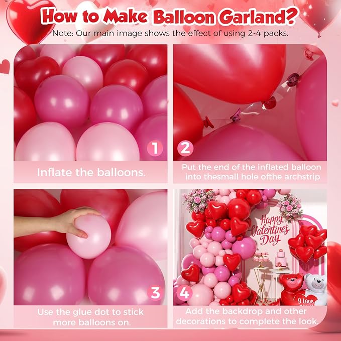 Valentines Day Balloons Garland Arch Kit - Image 3