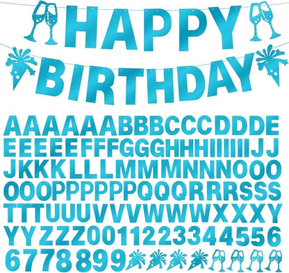 129Pcs Glitter Customizable Banner Kit DIY Custom Letter Banners DIY Boy Happy by MFLUEEWR