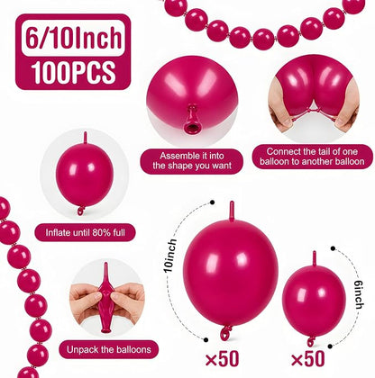 Hot Pink Linking Balloons - Image 2