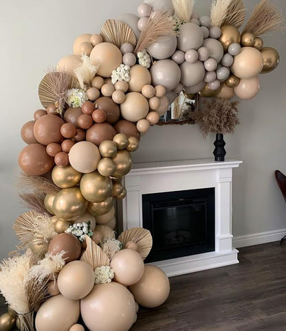 Nude Beige Double Stuffed Balloons Different Size 115Pcs 5/10/12/18" Tan - Image 7
