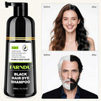 Black Hair Dye Shampoo- Gray Coverage, Herbal Natural 3 in 1 Hair Color Shampoo for Men & Women