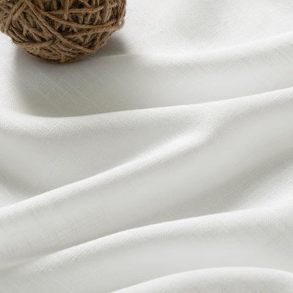 Off White Semi Sheer Linen Curtains 90 inch Length - Image 5