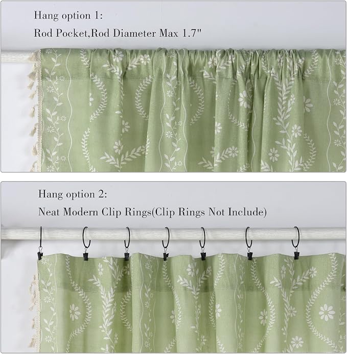 Schweek Boho Curtains 63 Inches Length 2 Panels - Image 6