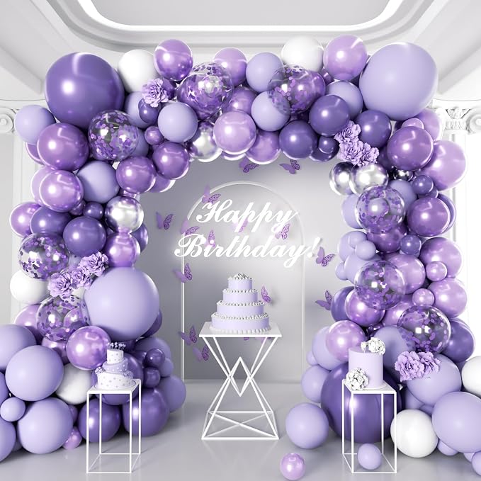 146Pcs Purple Balloons Garland Arch Kit by Unknown