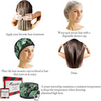 VICARKO Hair Steamer for Deep Conditioning, 10-Level Heats Up Quickly, 118” Power Cord, Heating Cap Hot Oil Treatment Heat, Electric Thermal Heated Steam for Natural Black Hair, Leaf Print