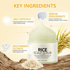 Scalp Scrub with Rice Extract & Hyaluronic Acid, 2-in-1 Exfoliating Shampoo for Hair Treatment, Includes Silicone Scalp Massager, Removes Buildup & Dandruff, 10.6oz