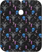 Salon Haircut Capes Goth Raven Skull Goat Haircuting Salon Cape Gown, Full Coverage Dyeing Salon Apron for Hair Cutting Styling, Easy Clean