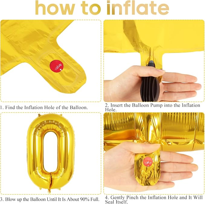 Gold Number 100 Balloon, 40 Inch Foil Helium Number Balloons, 100th Birthday - Image 5