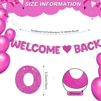 Fulmoon Pre Strung Welcome Back Glitter Banner First Day of School Party - Image 3