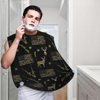 Waterproof Beard Trimming Bib, Non-Stick Hair Catcher for Men Shaving, Grooming Apron for Husband Dad, Hunting Deer Camo Camouflage American Flag Black Shave Bib