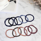 MEMOVAN Hair Tie Bracelets 24pcs Boho Ponytail Holders - Seamless Braided Elastic Cotton Hair Bands for Women, Girls, Thick, Thin, and Curly Hair