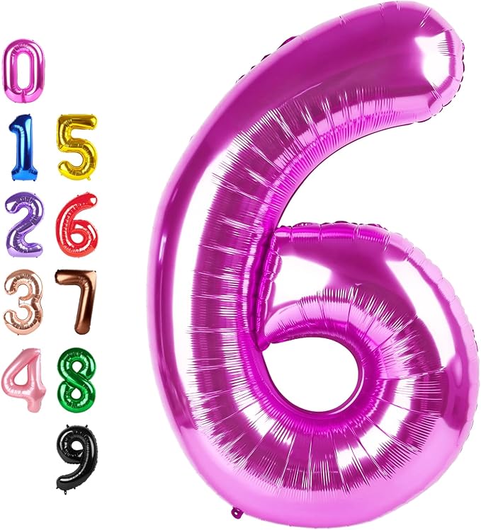 Number Balloons 6 Balloon 40 inch Pink by Enyeopd