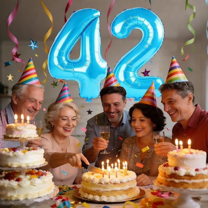 40 Inch Number 42 Balloons for 42nd Birthday Party Decorations, 0-100 Jewelry - Image 2