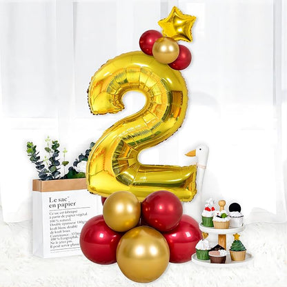 40 Inch Gold Number Balloons, Helium Mylar Foil Number Balloons - Image 2