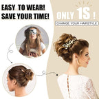 HMD Tousled Updo Messy Bun Hairpiece Hair Extension Ponytail with Elastic Rubber Band Updo Ponytail Hairpiece Synthetic Hair Extensions Scrunchies Ponytail Hairpieces for Women