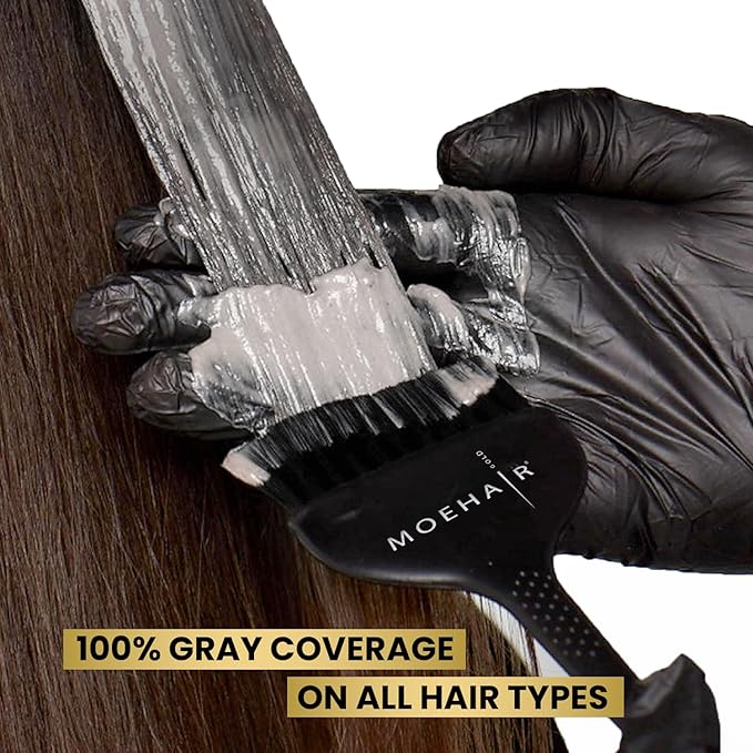 MOEHAIR Hair Coloring Kit | 7NN Permanent Hair Color (Blonde Intense), 20 Volume Developer 6%, Coloring Brush, Gloves & Mixing Bowl | Keratin Infused Color | Gray Coverage | Adds Shines & Softness