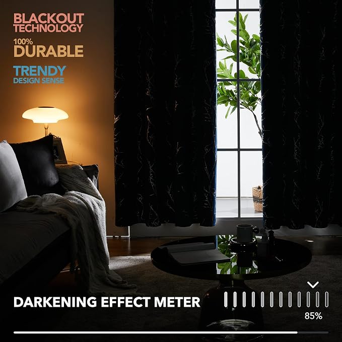 Deconovo Blackout Curtains, Thermal Window Panels, 2 Panels, - Image 4