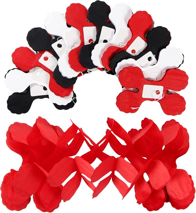 Black White-Red Party-Decorations Streamers Garland - 157Ft Graduation - Image 3