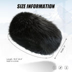Faux Fur Headband for Women Elastic Fuzzy Thick Earmuffs Winter Headwrap Ear Muffs Furry Ear Warmers Cold Weather (Black)