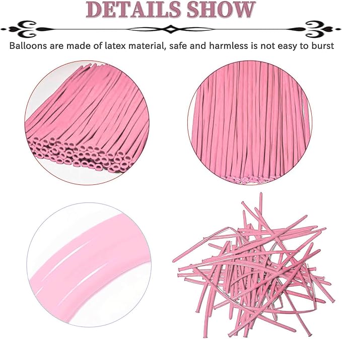 Light Pink Long Balloons Premium 260 Twisting Animals Magic Balloons - Image 2