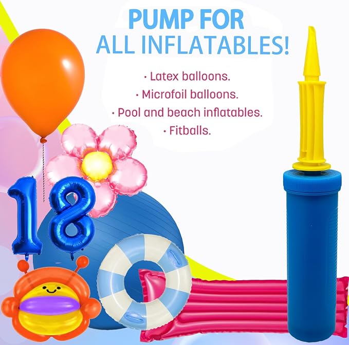 Balloon Hand Pump, Balloon Pump Hand Two-Way Dual Action, Air Pump - Image 4