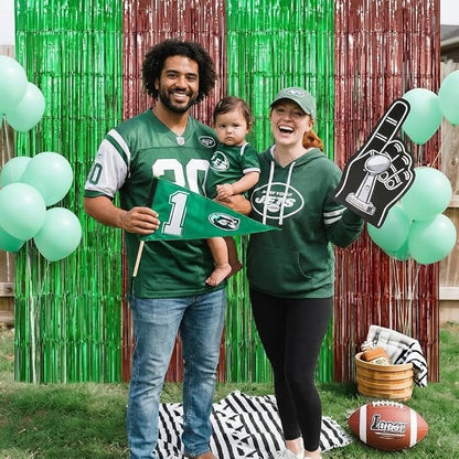 2 Pack Football Party Decorations, 3.28 FT x 6.58FT Tinsel Backdrop, Football - Image 8