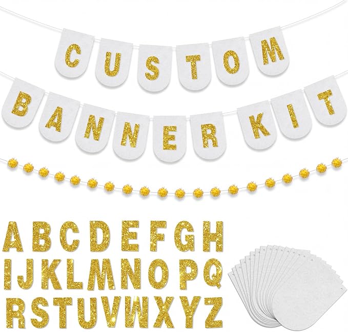 Hahafelt 125 Pcs Make Your Own Banner Kit Personalized Handmade Name Scallop by Hahafelt