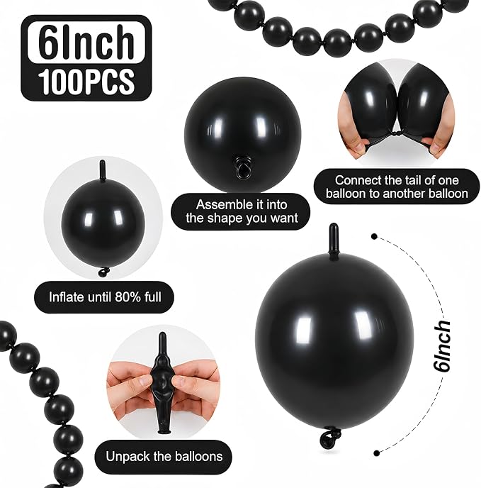 Black Linking Balloons - Image 2