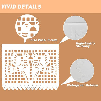 White Papel Picado Banner - Image 4