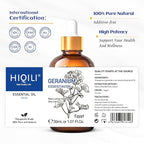HIQILI 30ML Geranium Essential Oil， for Skin, Diffuser & Candle, 100% Pure and Natural - 1.01 Fl.Oz