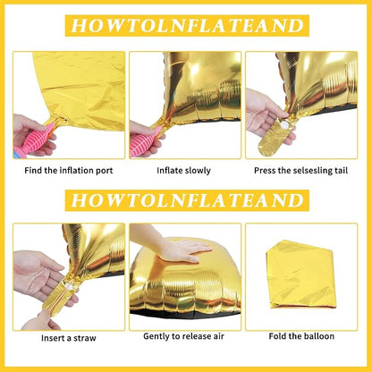 Metallic Glod and Black Square Foil Balloons Wall Tunnel Backdrop Double Sided - Image 3