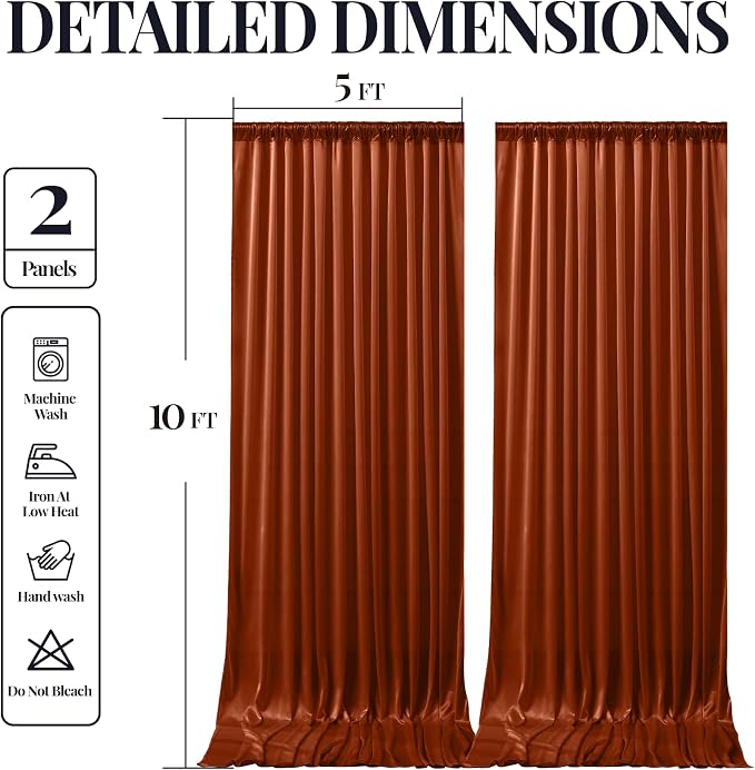 10x10 ft Terracotta Glitter Backdrop Curtain - Image 9