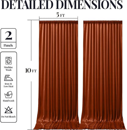 10x10 ft Terracotta Glitter Backdrop Curtain - Image 9