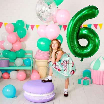 Green Number Balloons, 40 Inch Dark Green Balloon 8.8 Helium Balloon 8th - Image 7