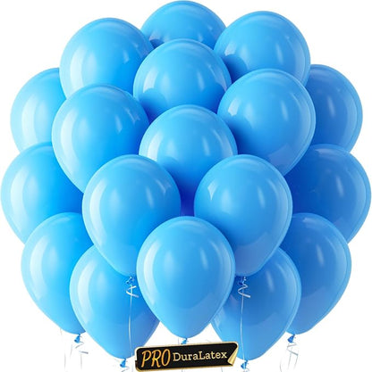 Pro Duralatex Blue Extra-Thick Balloons 120 Pack 10 inch | Light Blue Balloons by Bezente