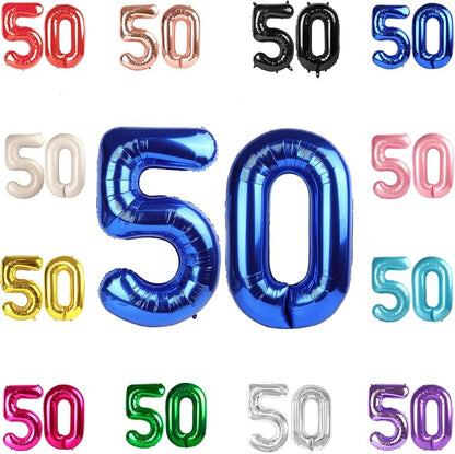 Navy Blue Number 50 Balloon 40 Inch by IWERP