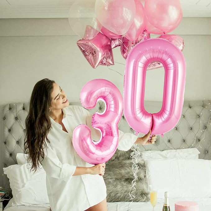 Pink Number 0 Balloon 40 Inch, Big Large Foil Helium Number Balloons, Jumbo - Image 5