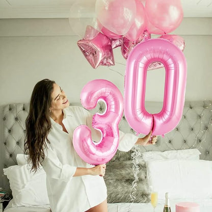 Pink Number 0 Balloon 40 Inch, Big Large Foil Helium Number Balloons, Jumbo - Image 5