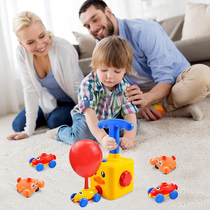 BAKAM Toddler Toys 3-4 for Boys Girls, Balloon Launcher & Powered Car Set - Image 2