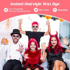 Red Temporary Hair Color Wax Kit for teenagers,Washable Crazy Hair Day Accessories, Gifts for Kids,Instant Hair Dye Color Wax for Party, Cosplay, Halloween, Christmas,Crazy Hair Style