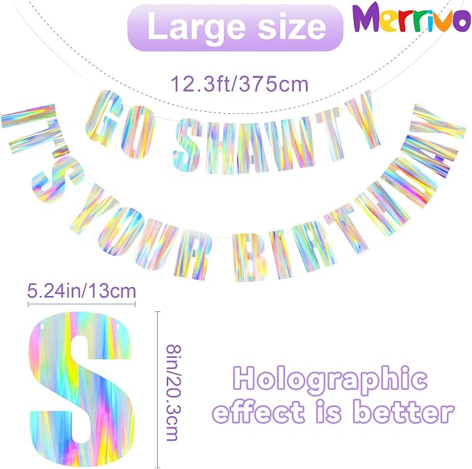 Iridescent Go Shawty It’s Your Birthday Pre-Strung Hip Hop Theme Banner — Funny - Image 2