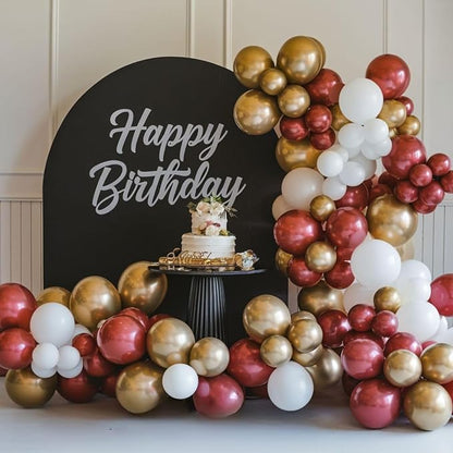 Red and Gold Balloons, 12 Inch Burgundy Gold Balloons, Maroon Balloons - Image 7